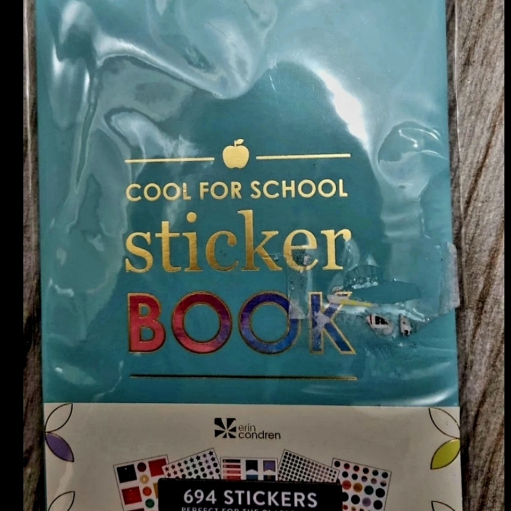 NIP!Erin Condren Cool for School Sticker Book 12pages,694 stickers